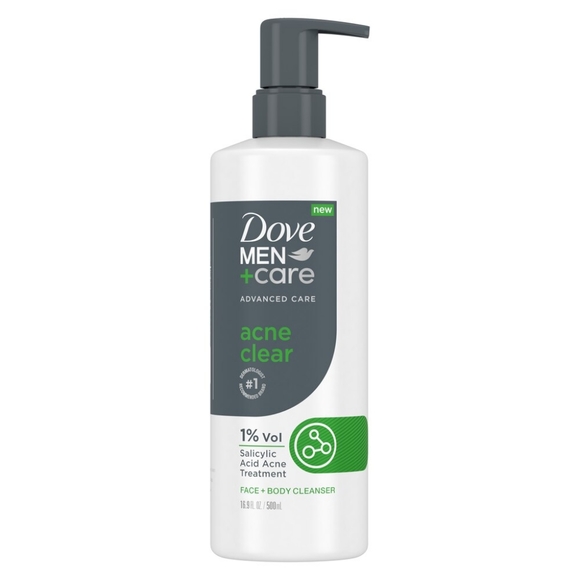 🐢2/$15 Dove Men+Care Advanced Care Acne Clear Face + Body Cleanser - Picture 3 of 9
